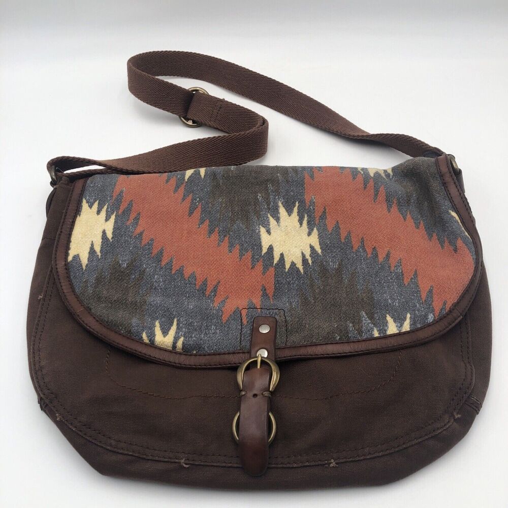Lucky Brand Messenger Crossbody Bag Purse Handbag Brown Earth Tones